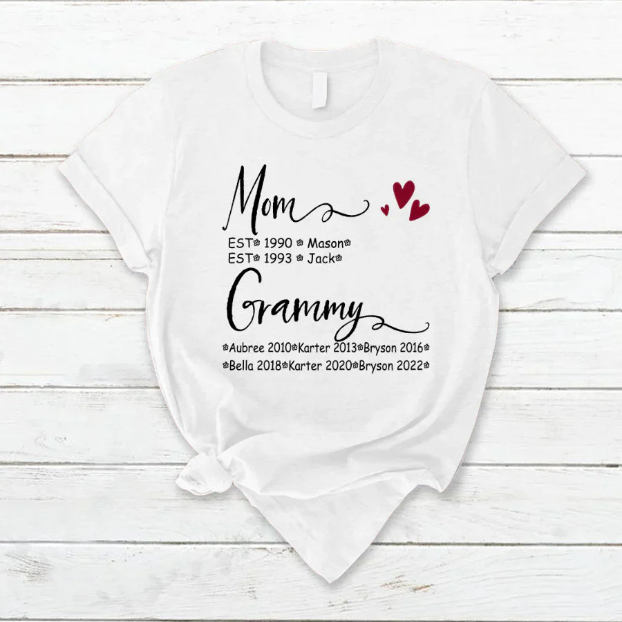 Mom And Grammy Kids Est VT22120093 T-Shirt