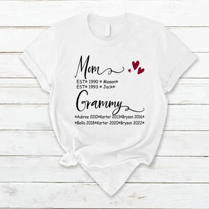 Mom And Grammy Kids Est VT22120093 T-Shirt