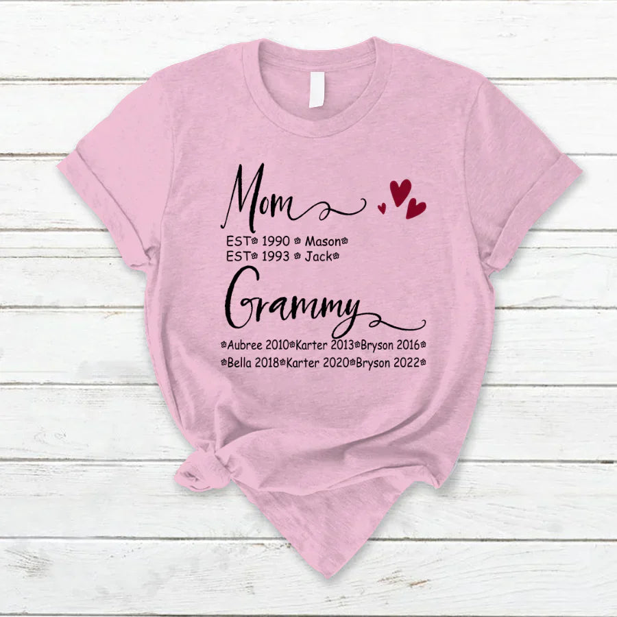 Mom And Grammy Kids Est VT22120093 T-Shirt