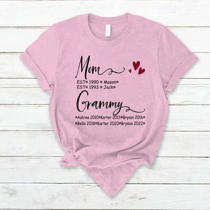 Mom And Grammy Kids Est VT22120093 T-Shirt