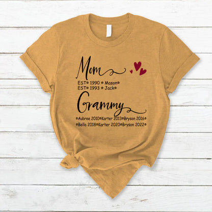 Mom And Grammy Kids Est VT22120093 T-Shirt