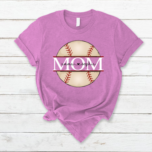 Mom And Kids Baseball Shirt, Mother's Day T-Shirt