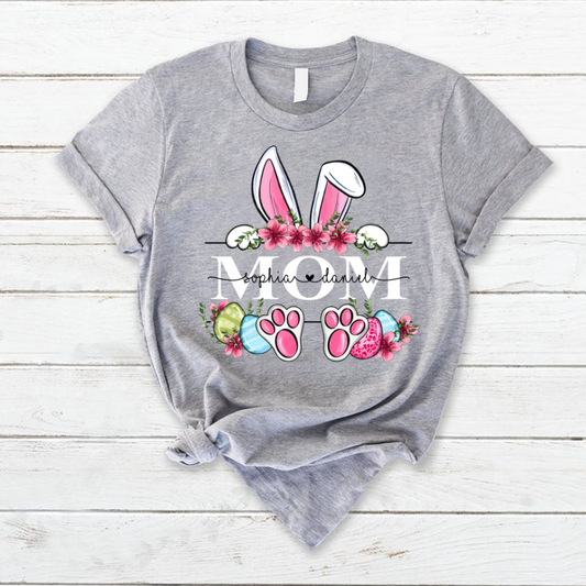 Mom Bunny And Kids, Gift For Mom, Mommy, Mama, Nana, Mimi Mother Day CTH01 T-Shirt