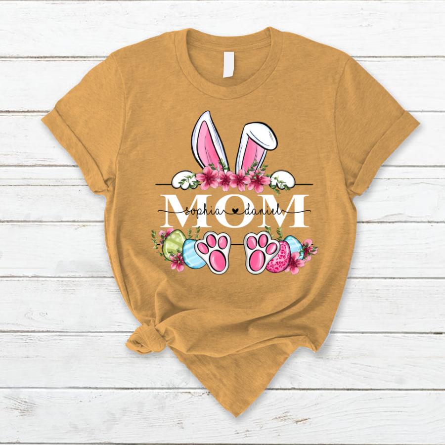 Mom Bunny And Kids, Gift For Mom, Mommy, Mama, Nana, Mimi Mother Day CTH01 T-Shirt