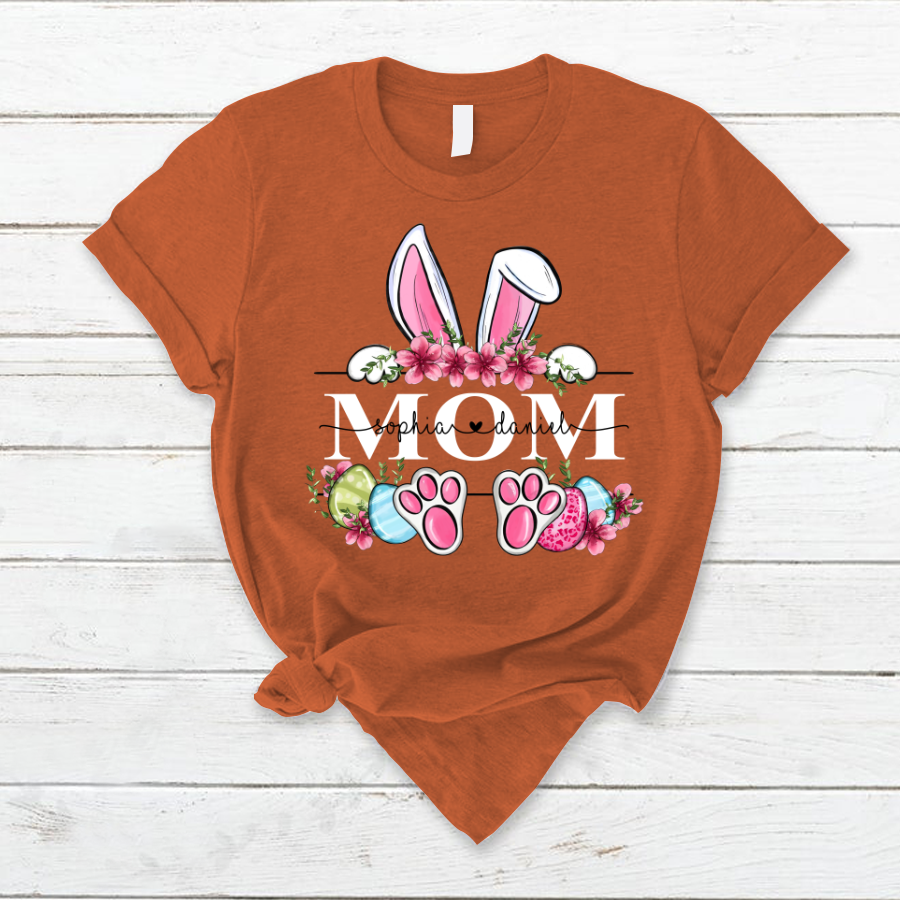 Mom Bunny And Kids, Gift For Mom, Mommy, Mama, Nana, Mimi Mother Day CTH01 T-Shirt