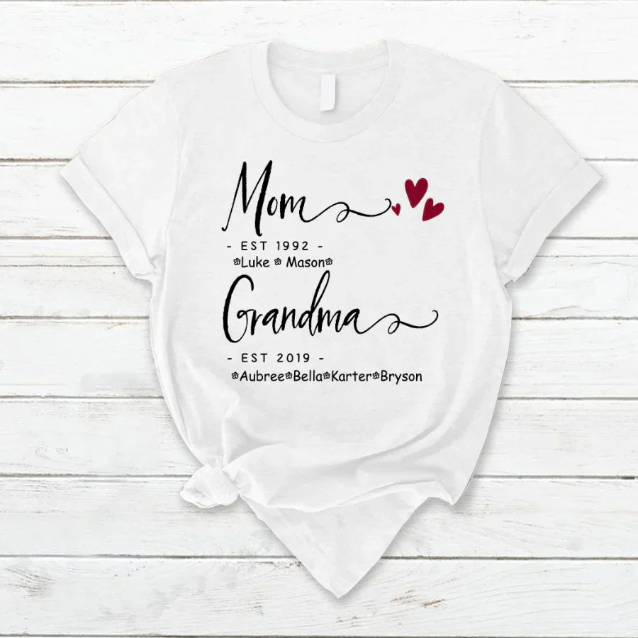 Mom Grandma Family Est Kids VT22120071 T-Shirt