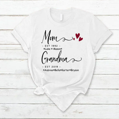 Mom Grandma Family Est Kids VT22120071 T-Shirt
