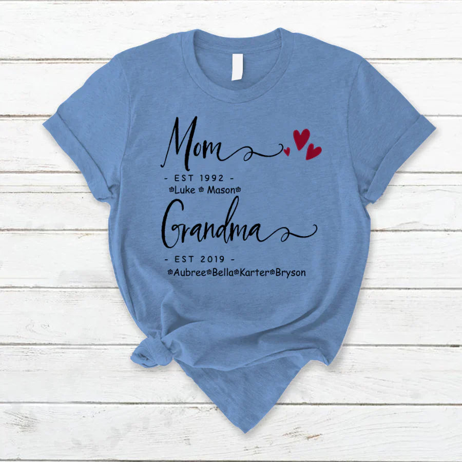 Mom Grandma Family Est Kids VT22120071 T-Shirt