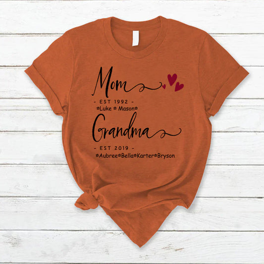 Mom Grandma Family Est Kids VT22120071 T-Shirt