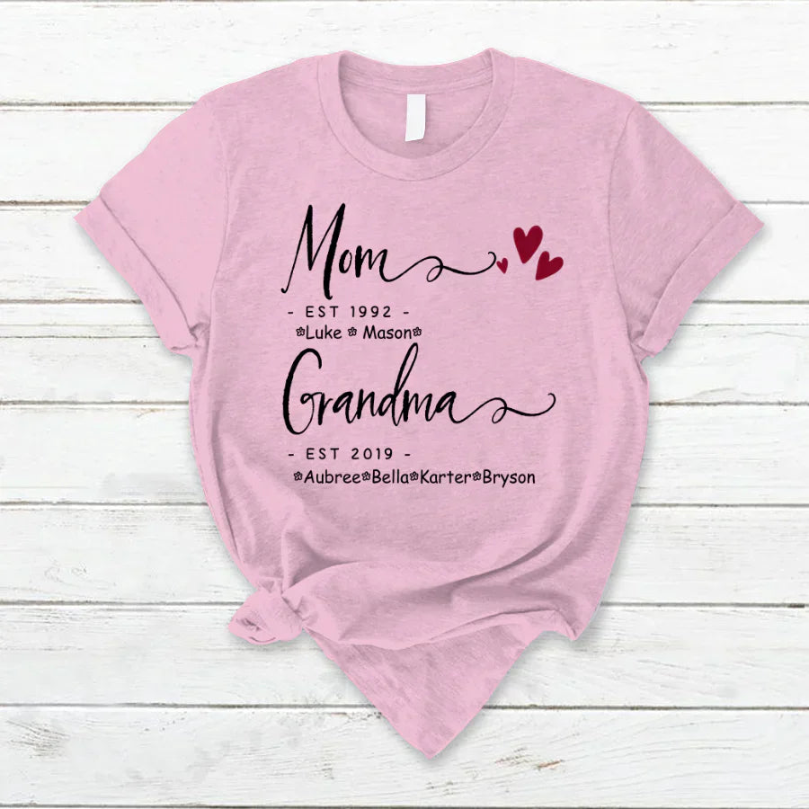 Mom Grandma Family Est Kids VT22120071 T-Shirt
