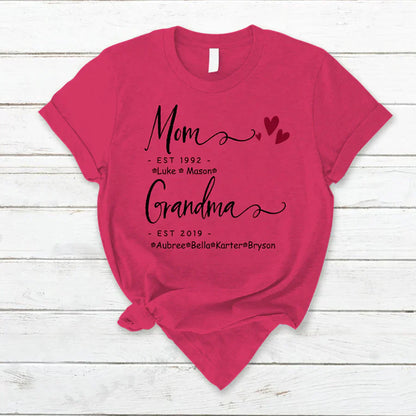 Mom Grandma Family Est Kids VT22120071 T-Shirt