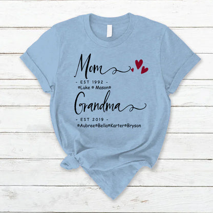 Mom Grandma Family Est Kids VT22120071 T-Shirt