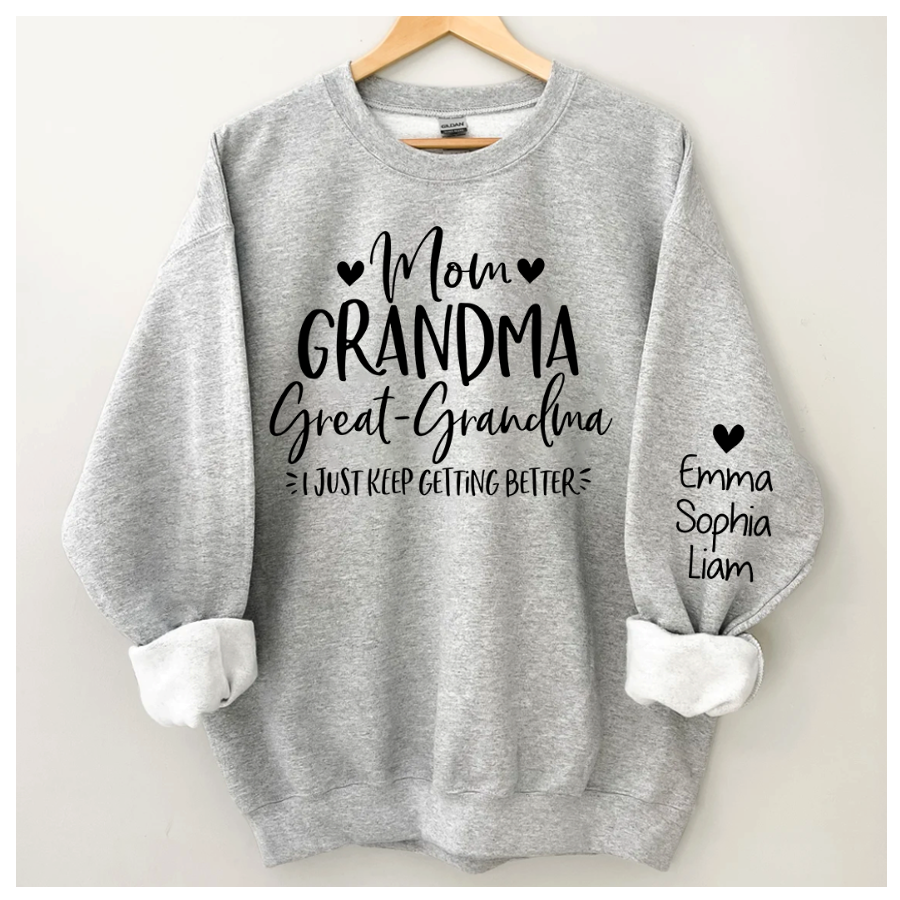Mom Grandma Great Grandma Sweatshirt, Custom Nickname, Gift For Grandma TH Sweatshirt