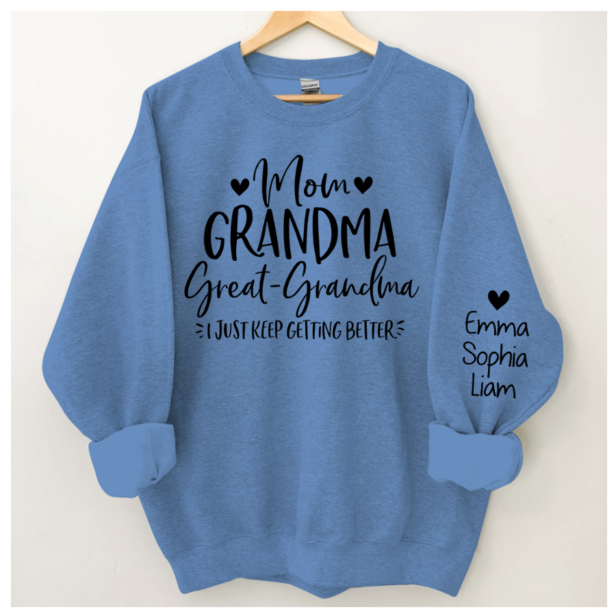 Mom Grandma Great Grandma Sweatshirt, Custom Nickname, Gift For Grandma TH Sweatshirt