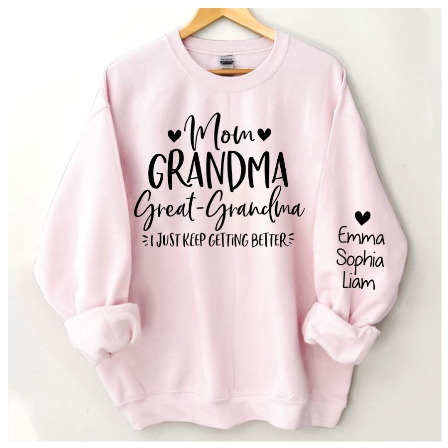 Mom Grandma Great Grandma Sweatshirt, Custom Nickname, Gift For Grandma TH Sweatshirt