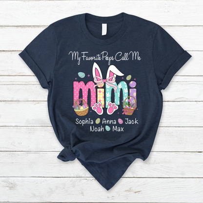My Favorite Peeps Call Me Mimi, Personalized Grandma Shirt Easter Day Gift T-Shirt