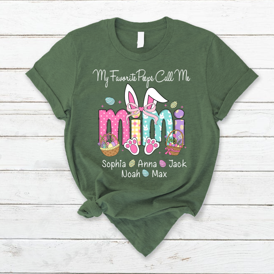 My Favorite Peeps Call Me Mimi, Personalized Grandma Shirt Easter Day Gift T-Shirt