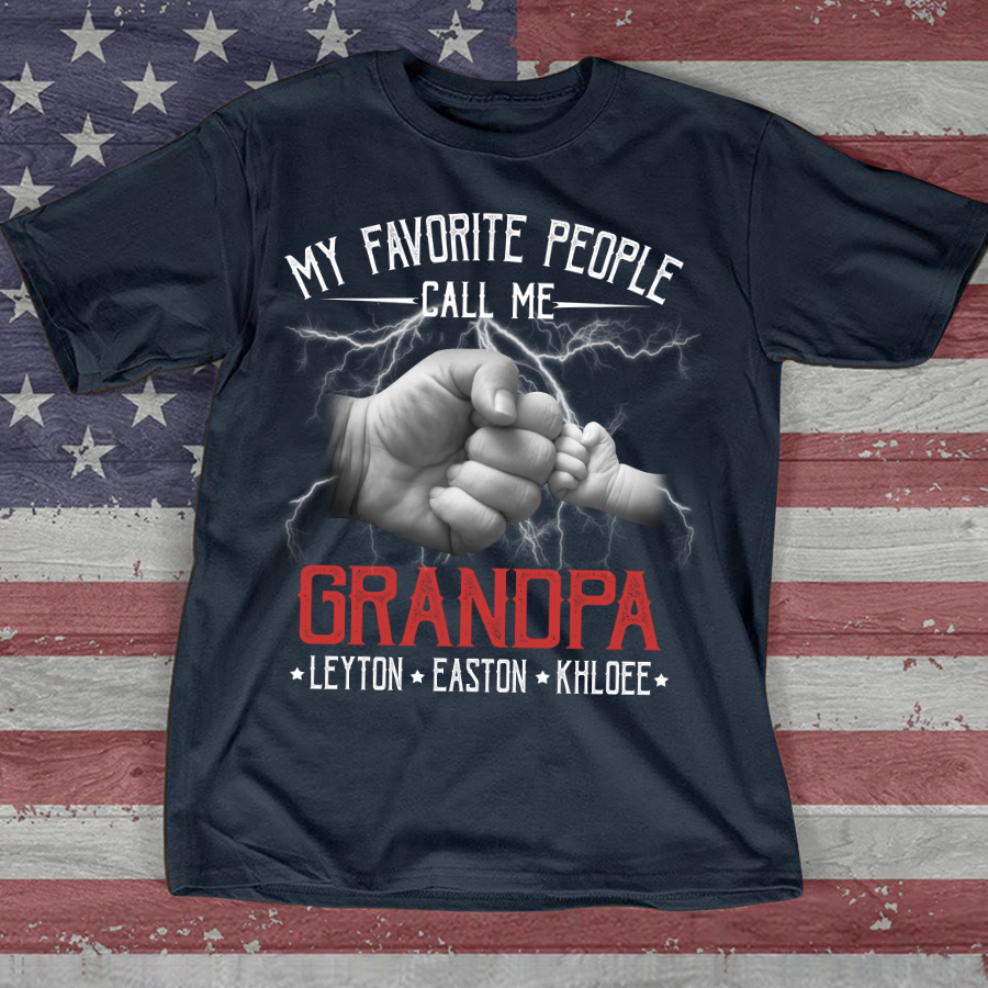 My Favorite People Call Me Grandpa Hands Lightning T-Shirt