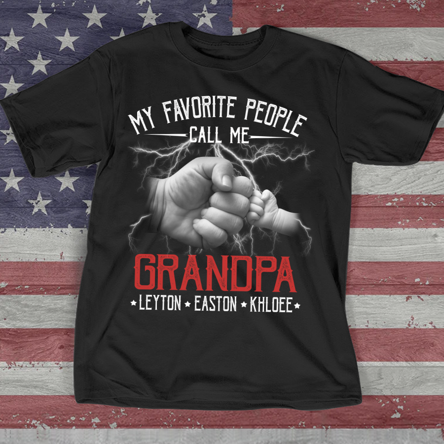My Favorite People Call Me Grandpa Hands Lightning T-Shirt