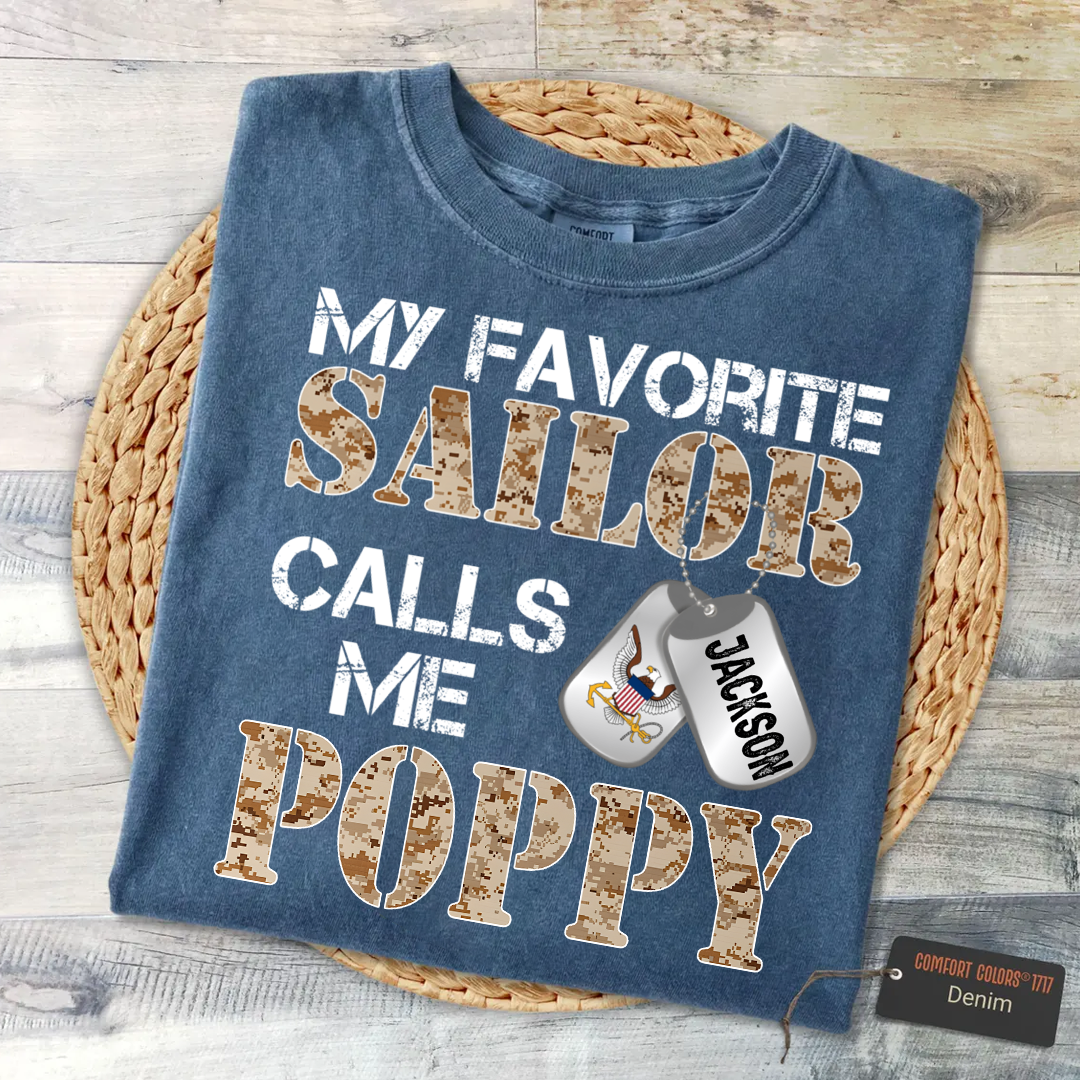 My Favorite Sailor Calls Me Papa, Grandpa Fathers Day Gift  Comfort Colors® T-shirt
