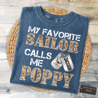 My Favorite Sailor Calls Me Papa, Grandpa Fathers Day Gift  Comfort Colors® T-shirt