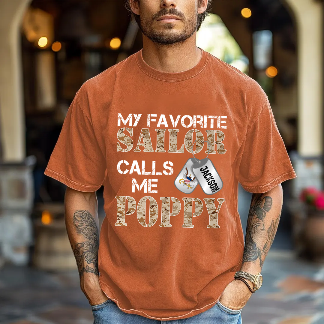 My Favorite Sailor Calls Me Papa, Grandpa Fathers Day Gift  Comfort Colors® T-shirt