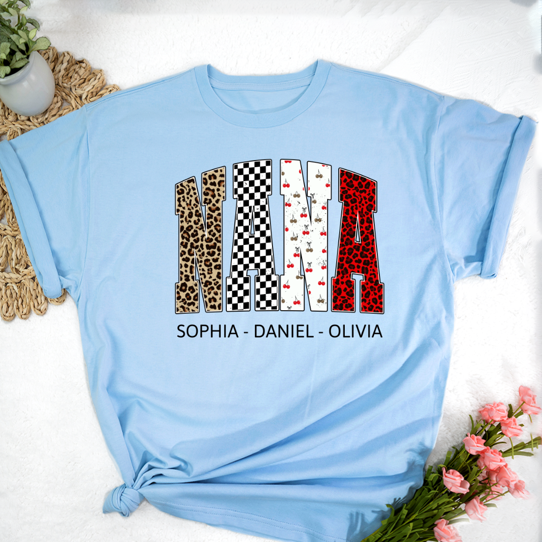 Nana Leopard Trendy Nana And Grandkids Personalized