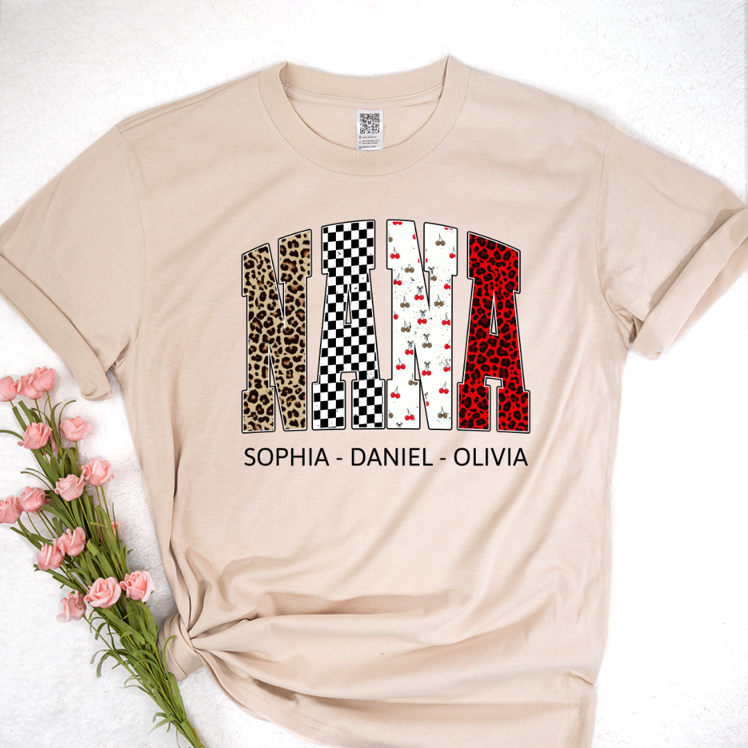 Nana Leopard Trendy Nana And Grandkids Personalized