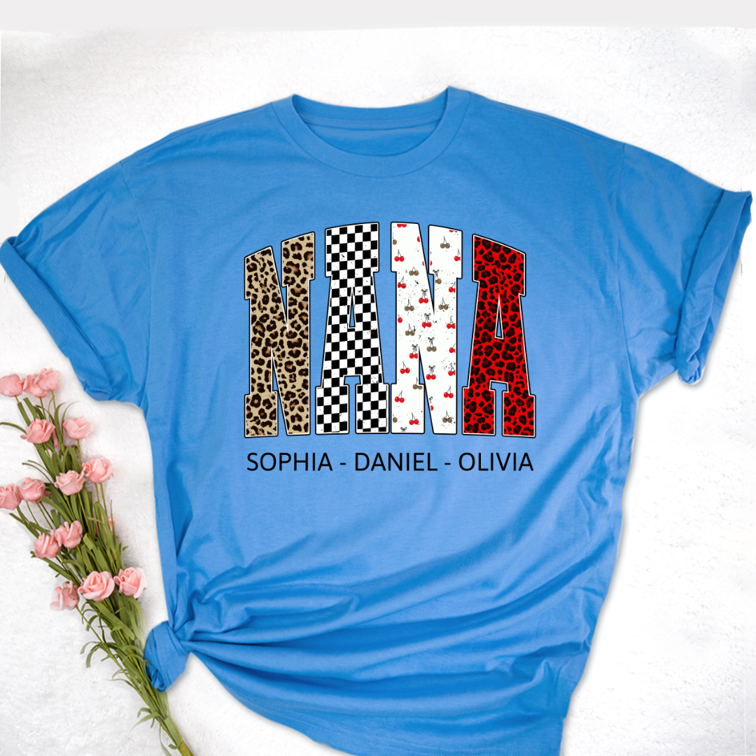 Nana Leopard Trendy Nana And Grandkids Personalized