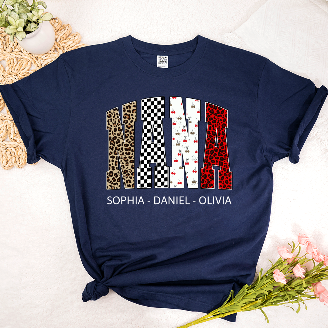 Nana Leopard Trendy Nana And Grandkids Personalized