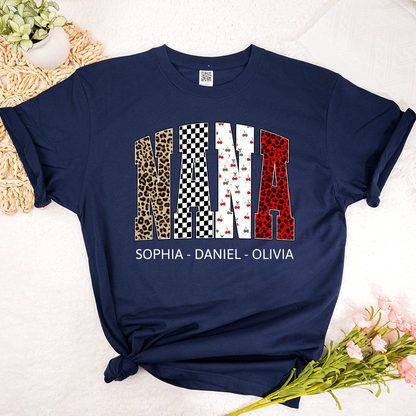 Nana Leopard Trendy Nana And Grandkids Personalized