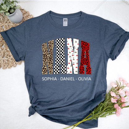 Nana Leopard Trendy Nana And Grandkids Personalized