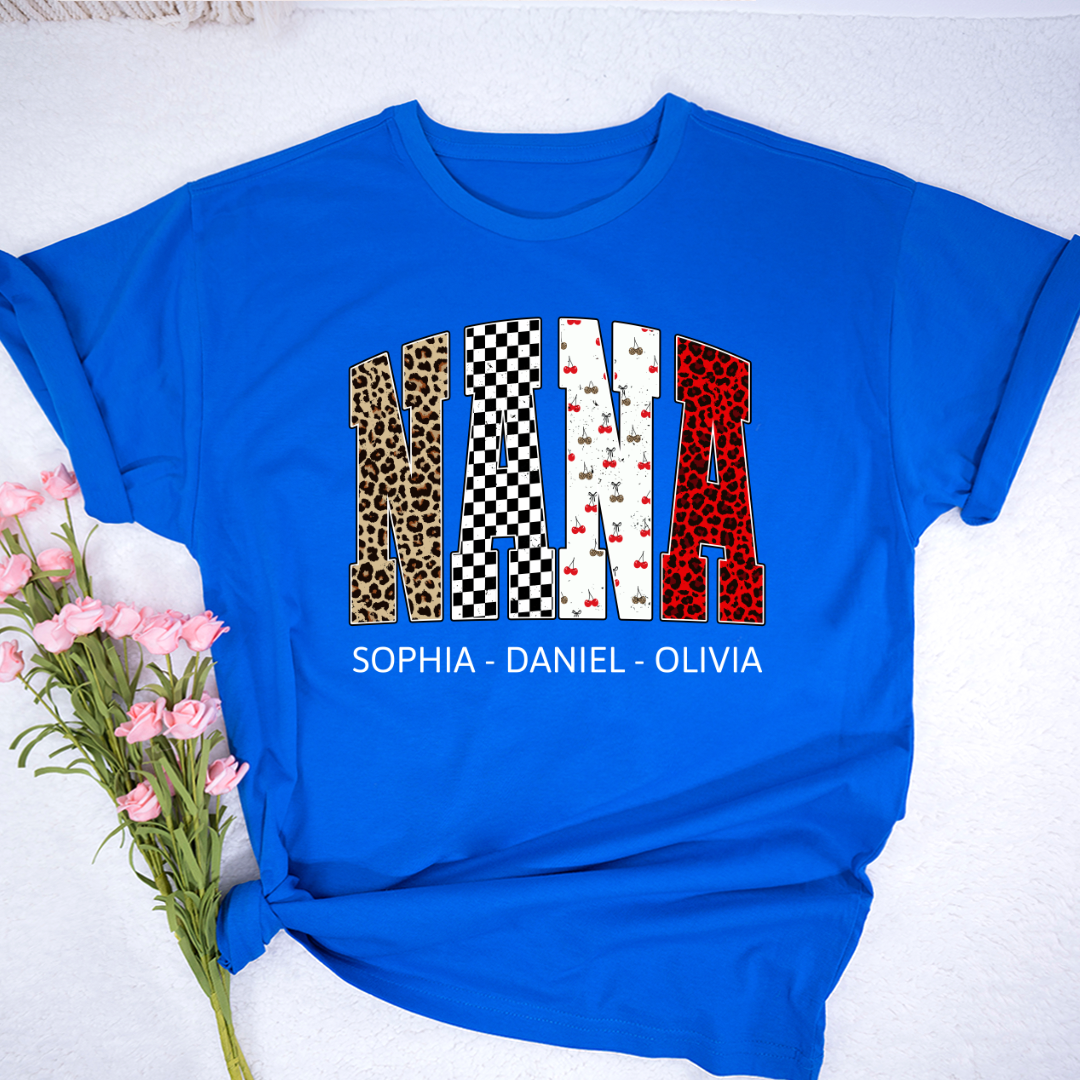 Nana Leopard Trendy Nana And Grandkids Personalized