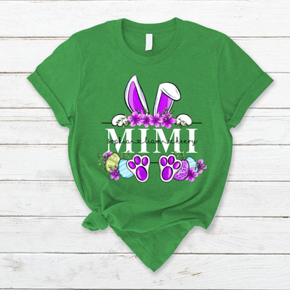🐰🌸 Personalized Easter Bunny Name Shirt for Grandma, Mimi, Nana & More! 🐣💜