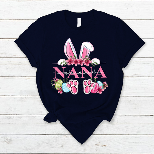 Nana Bunny And Kids, Gift For Grandma, Grammy, Mama, Nana, Mimi, Mother Day CTH01 T-Shirt