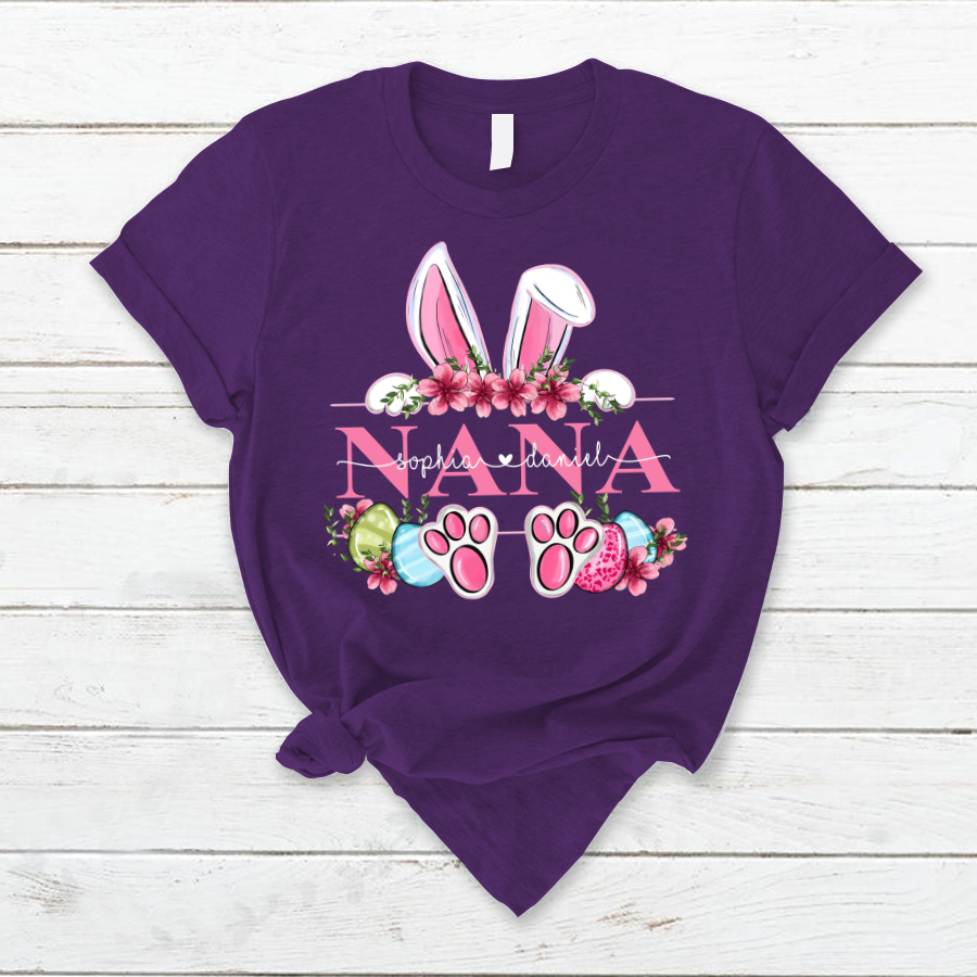 Nana Bunny And Kids, Gift For Grandma, Grammy, Mama, Nana, Mimi, Mother Day CTH01 T-Shirt