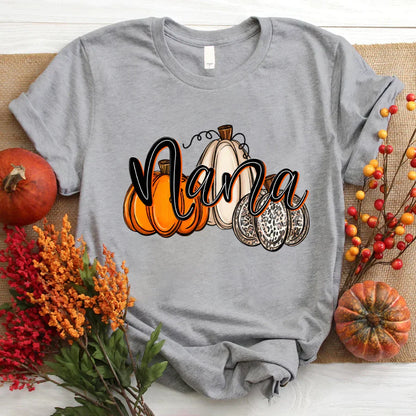 Nana Pumpkins Leopard Autumn T-Shirt
