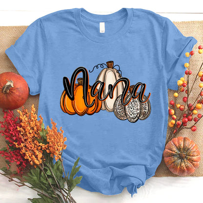 Nana Pumpkins Leopard Autumn T-Shirt