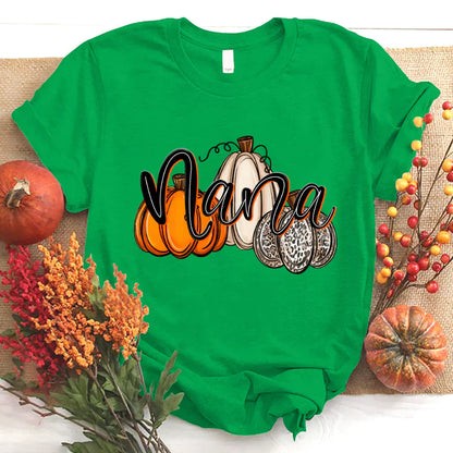 Nana Pumpkins Leopard Autumn T-Shirt