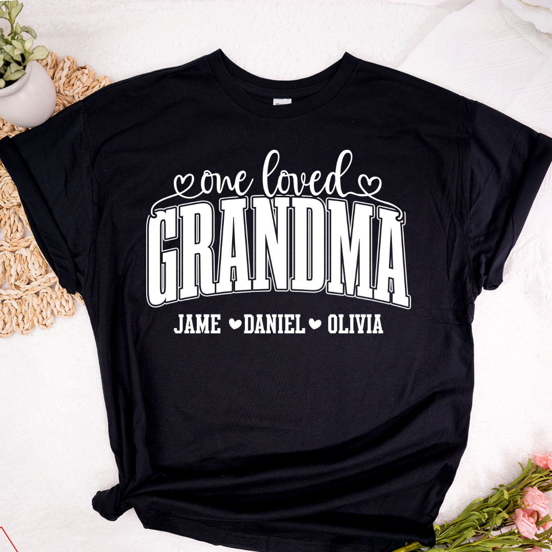 One Loved Grandma, Custom Grandma and Grandkids Name Shirt