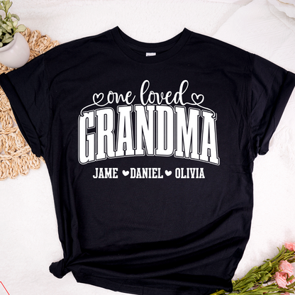 One Loved Grandma, Custom Grandma and Grandkids Name Shirt