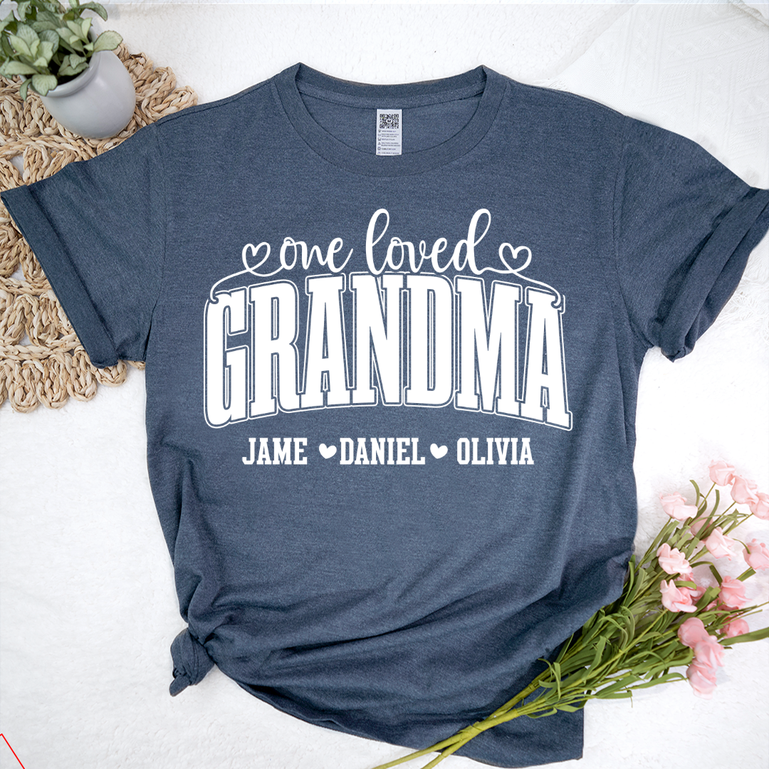 One Loved Grandma, Custom Grandma and Grandkids Name Shirt