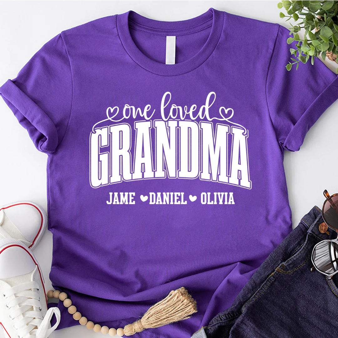 One Loved Grandma, Custom Grandma and Grandkids Name Shirt
