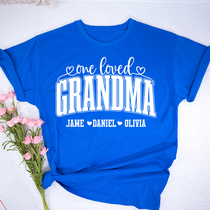 One Loved Grandma, Custom Grandma and Grandkids Name Shirt
