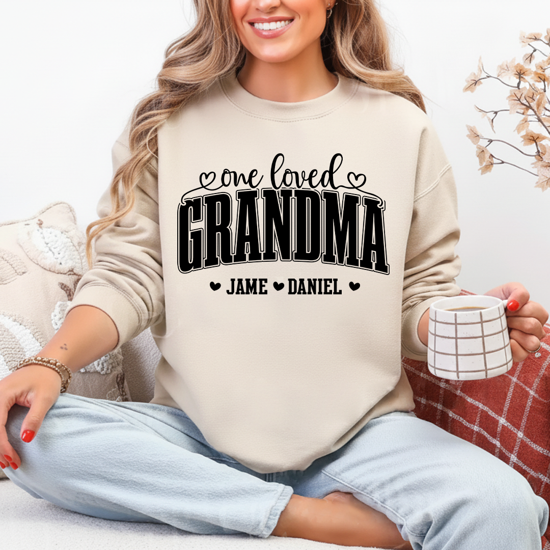 One Loved Grandma, Custom Grandma and Grandkids Name Shirt