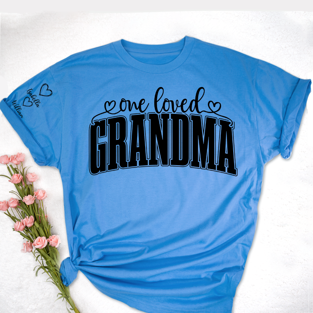 One Loved Grandma, Custom Grandma and Grandkids Name Christmas Gift Shirt