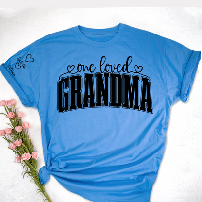 One Loved Grandma, Custom Grandma and Grandkids Name Christmas Gift Shirt