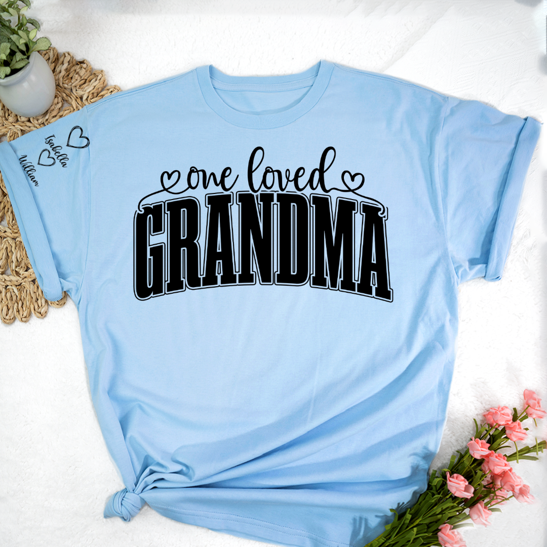 One Loved Grandma, Custom Grandma and Grandkids Name Christmas Gift Shirt