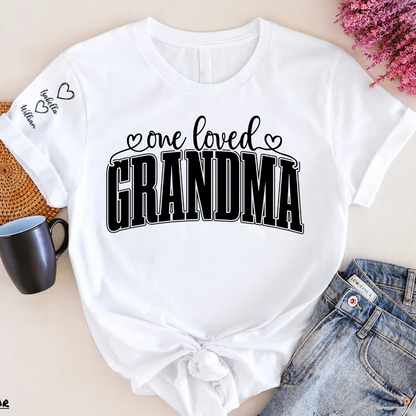 One Loved Grandma, Custom Grandma and Grandkids Name Christmas Gift Shirt
