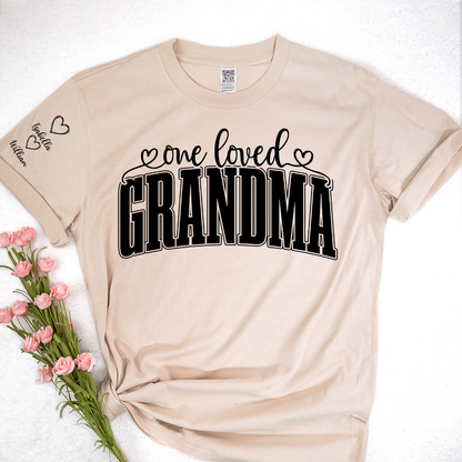 One Loved Grandma, Custom Grandma and Grandkids Name Christmas Gift Shirt